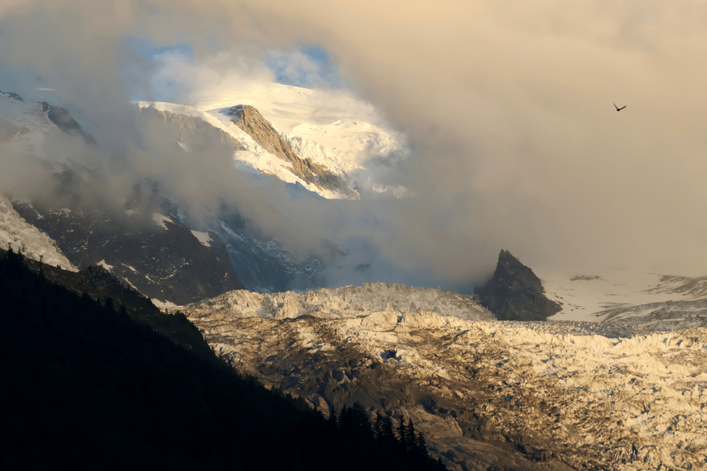 Le glacier des Bossons depuis Chamonix @Coralie Havas